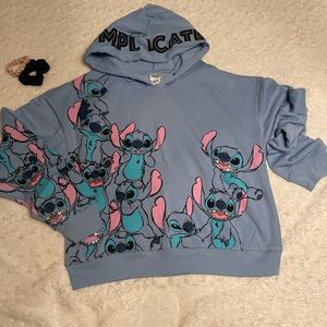 Disney, large, Stitch hooded sweatshirt